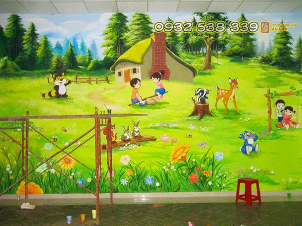 Vẽ Tranh Tường Trường Mầm Non & Thiếu Nhi - ảnh 4