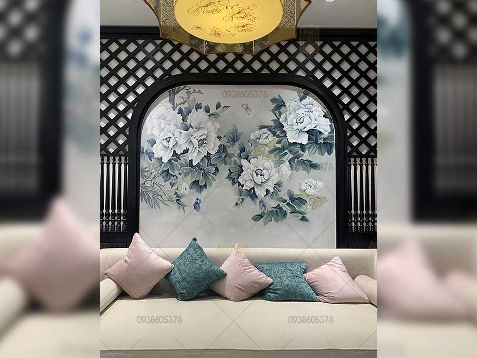 Vẽ Tranh Tường Phòng Khách – Sang Trọng & Đẳng Cấp - ảnh 3