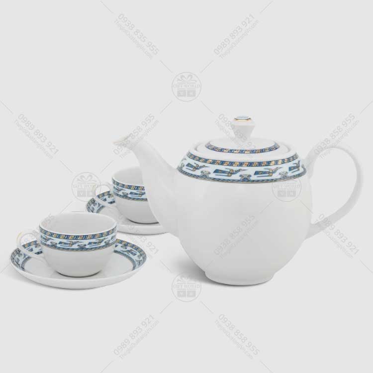 Bộ Trà Camellia Chim Lạc Vàng Minh Long 0.8L In Logo - ảnh 2