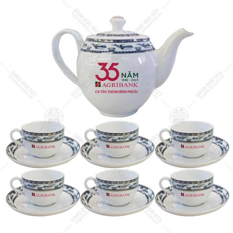 Bộ Trà Camellia Chim Lạc Vàng Minh Long 0.8L In Logo - ảnh 4