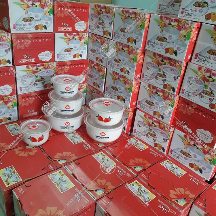 Bộ 3 thố sứ có nắp - in logo LienVietPostBank - ảnh 3