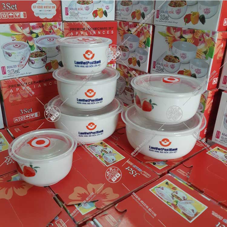 Bộ 3 thố sứ có nắp - in logo LienVietPostBank - ảnh 5