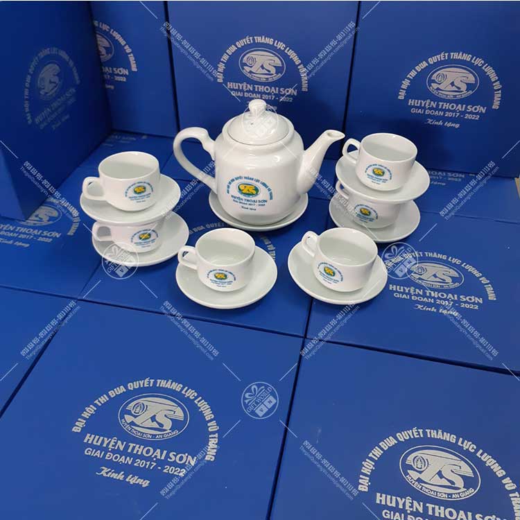 Bộ ấm trà trắng vuông eo - 500 ml - ảnh 7