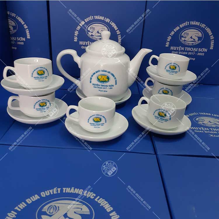 Bộ ấm trà trắng vuông eo - 500 ml - ảnh 6