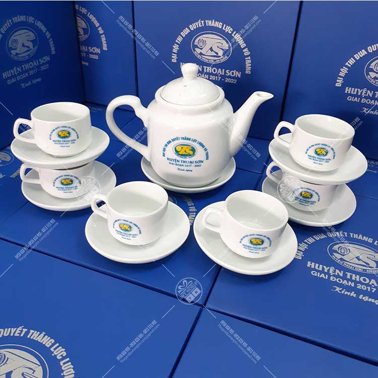 Bộ ấm trà trắng vuông eo - 500 ml - ảnh 4