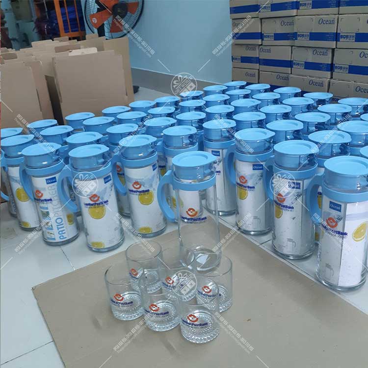 Bộ Bình Thủy Tinh Ocean & 6 Ly UG 350 In Logo - ảnh 2