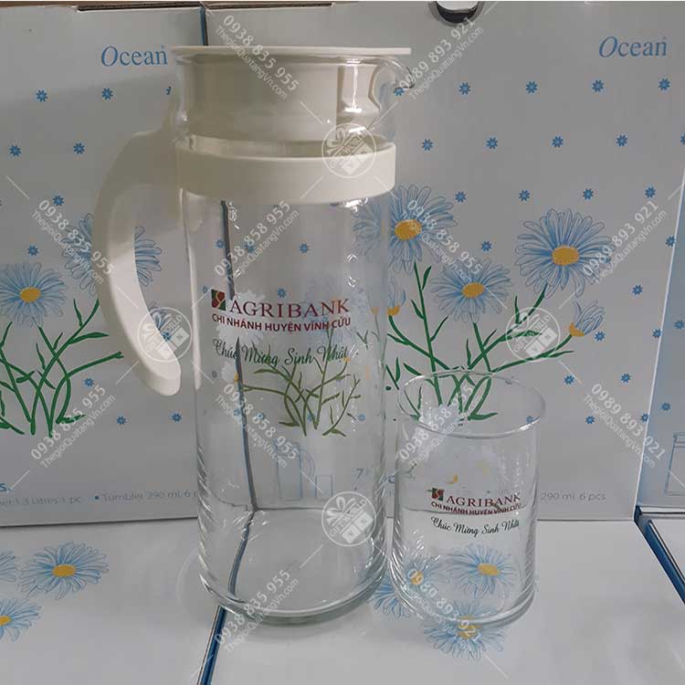 Bộ Bình Ly Ocean 1 Bình 6 Ly In Logo - ảnh 3