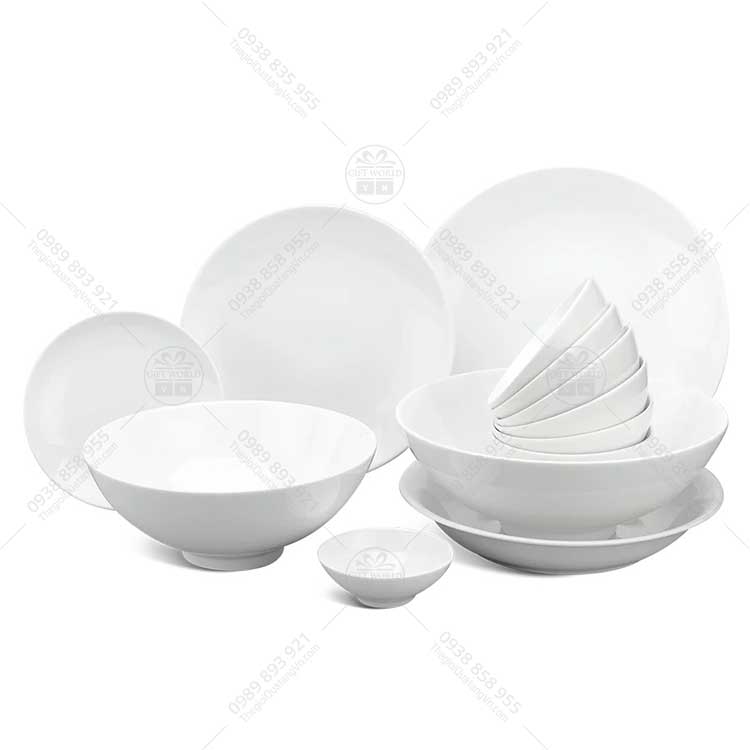 Bộ Đồ Ăn Minh Long Daisy Trắng In Logo - ảnh 3