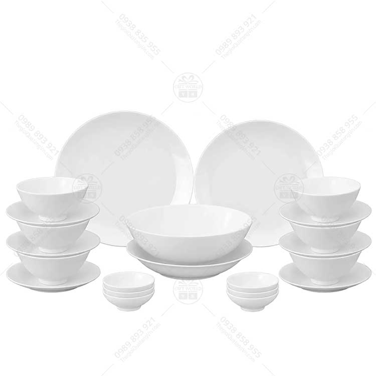 Bộ Đồ Ăn Minh Long Daisy Trắng In Logo - ảnh 4