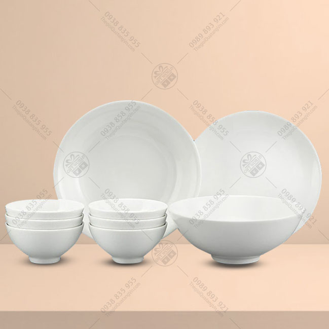 Bộ Đồ Ăn Minh Long Daisy Trắng In Logo - ảnh 2