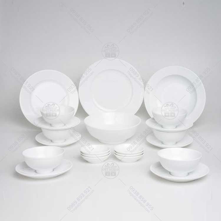 Bộ Đồ Ăn Minh Long Jasmine Trắng In Logo - ảnh 3