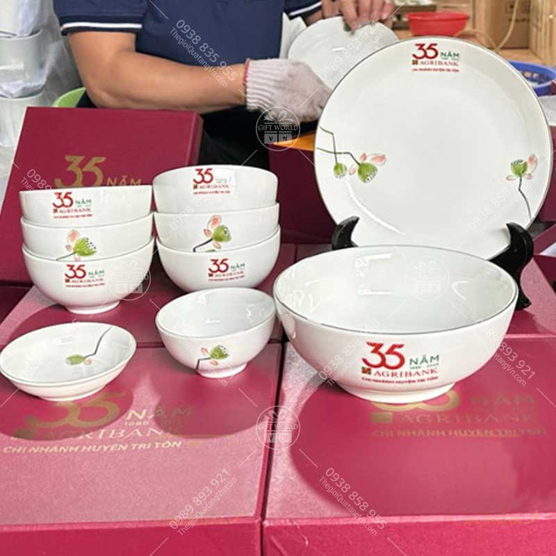 Bộ Đồ Ăn Sen Nụ Bát Tràng Set 10 Món - ảnh 2