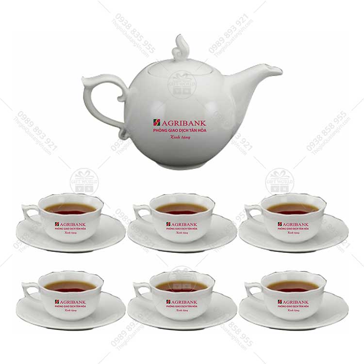 Bộ Trà Mẫu Đơn Trắng 0.7L Minh Long In Logo - ảnh 2