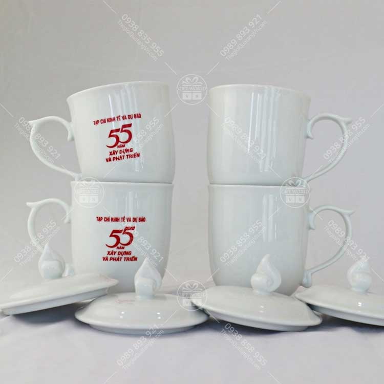 Ca Sứ Minh Long Mẫu Đơn Trắng In Logo Theo Yêu Cầu - ảnh 3